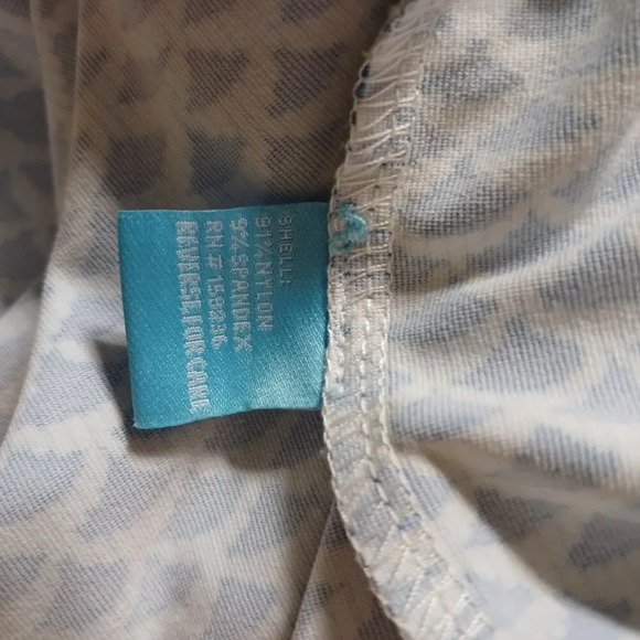 J. McLaughlin Shift Sheath Mod Fan Shell Print Blue Long Sleeve Dress - Picture 5 of 5